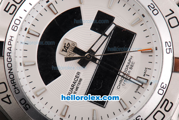 Tag Heuer Aquaracer Quartz Movement Silver Case with White Dial and SS Strap - Click Image to Close